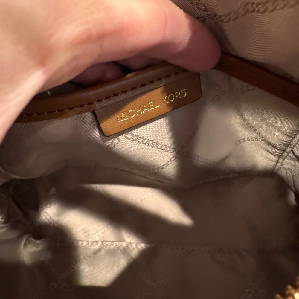 MICHAEL KORS Brown Leather bowling Small‎ bag.